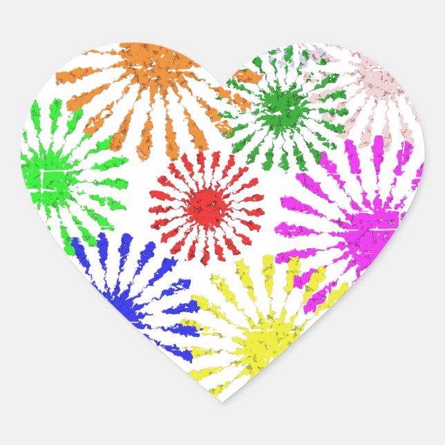 Sticker Cœur Fleur en panne (Devant)