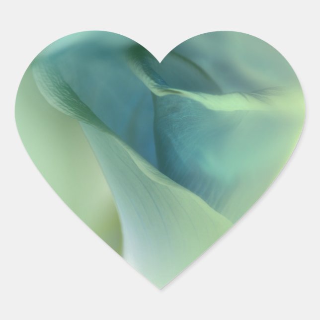 Sticker Cœur Fleur romantique dans les tons bleus (Devant)