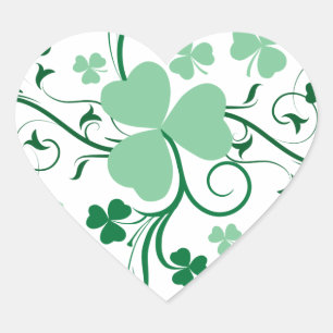 Sticker Cœur Fleur shamrock