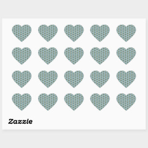 Sticker Cœur Fleurs roses bleues naturelles de Bohême Feuilles