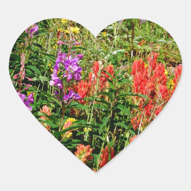 Sticker Cœur Fleurs sauvages des Rocheuses (Devant)