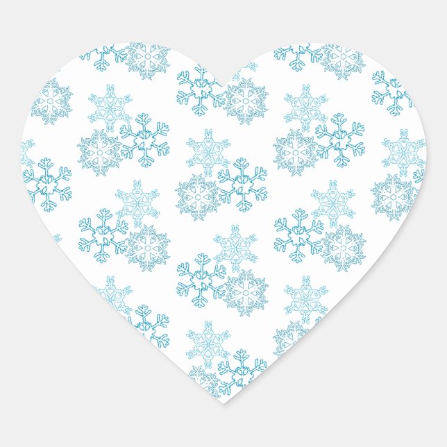 Sticker Cœur Flocon de neige (Devant)
