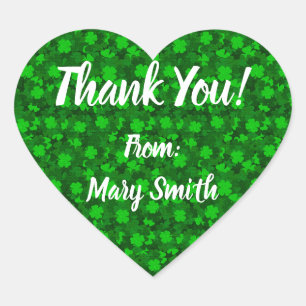 Sticker Cœur Floral de trèfle à quatre feuilles moderne