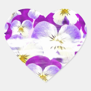 Sticker Cœur Flore motif violet simple et subtile
