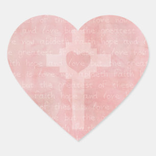 Sticker Cœur Foi Espoir et amour Bible chrétienne Verse