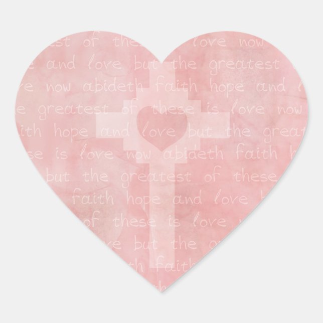 Sticker Cœur Foi Espoir et amour Bible chrétienne Verse (Devant)