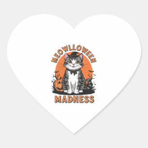 Sticker Cœur Folie Meowlloween