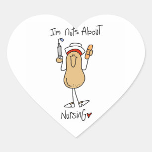 Sticker Cœur Folle de l'infirmière T-shirts et Cadeaux