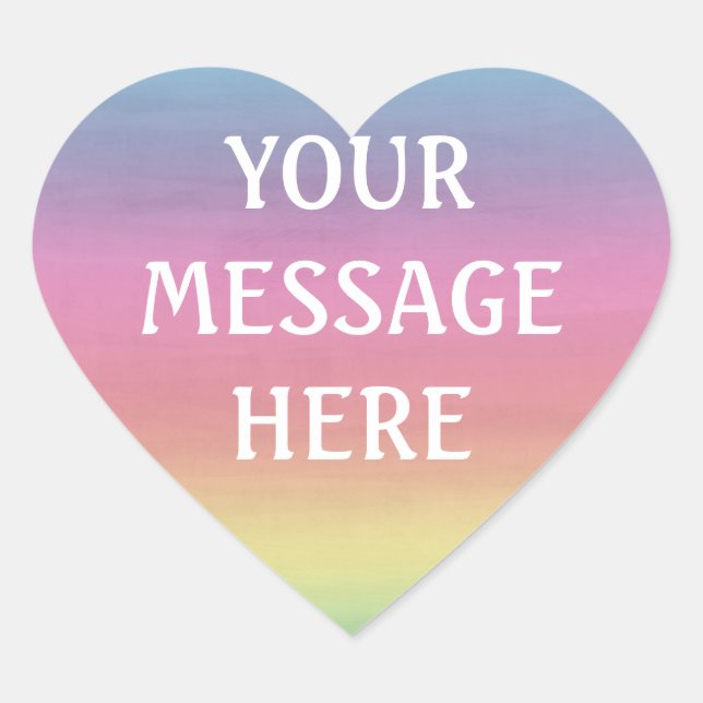 Sticker Cœur Fond aquarelle - Personnalisez le vôtre (Devant)