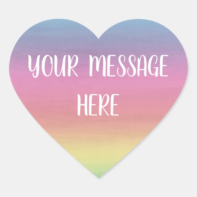 Sticker Cœur Fond aquarelle - Personnalisez votre propre  (Devant)