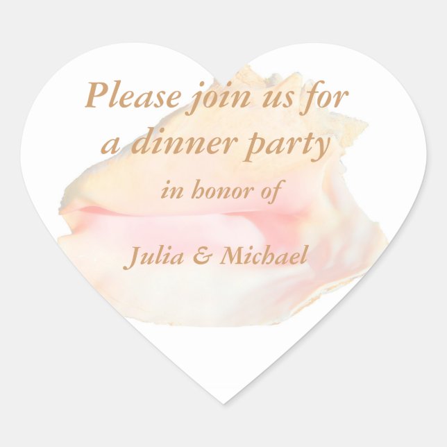 Sticker Cœur Forme cardiaque du coquillage conch (Devant)