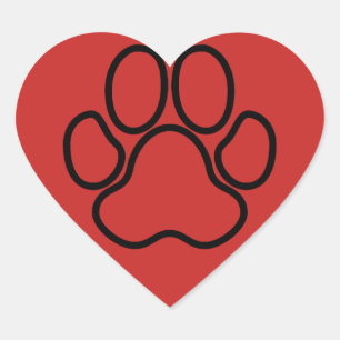 Sticker Cœur Forme cardiaque et paw
