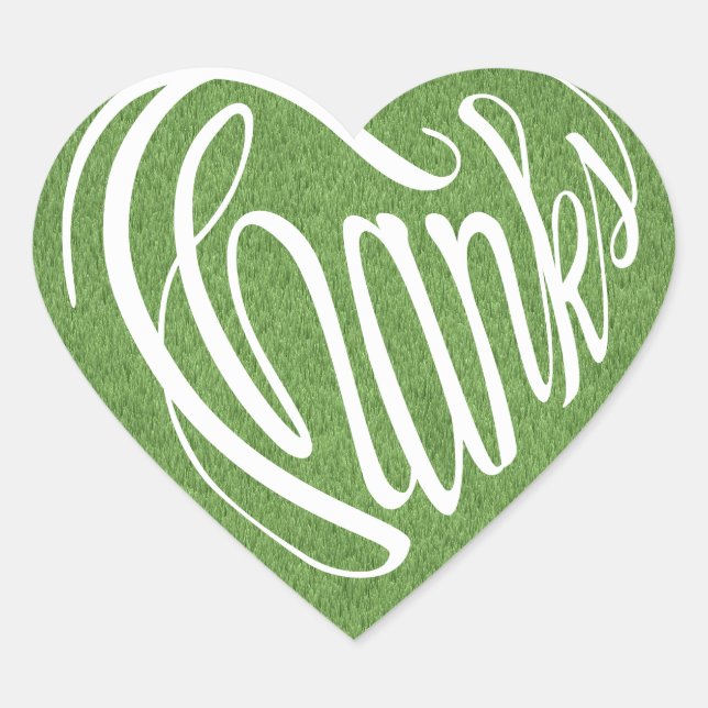 Sticker Cœur Forme de coeur grâce en 6 langues (Devant)