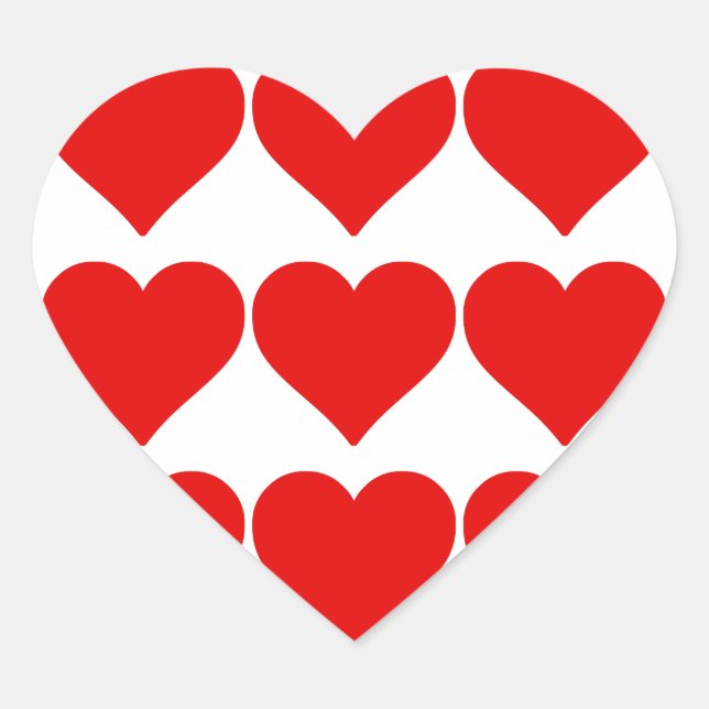 Sticker Cœur Forme de cœur rouge Amour Classique Simple Minimal (Devant)