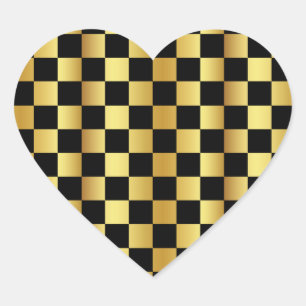 Sticker Cœur Forme Gold et Black Heart