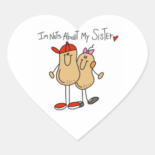 Sticker Cœur Fou de ma sœur