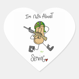 Sticker Cœur Fou de Servir T-shirts et Cadeaux