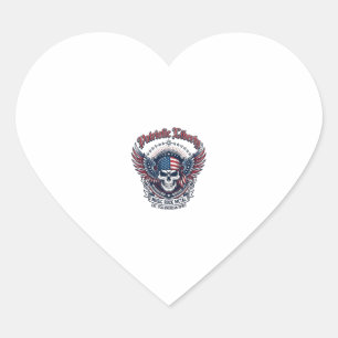 Sticker Cœur Foulard Patriotique Rocker Old Glory Musique Rock