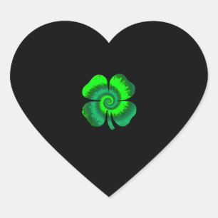 Sticker Cœur Four Leaf Clover Tie Dye St Patrick's Day Lucky Sh