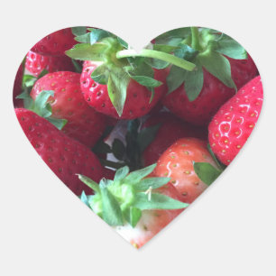Sticker Cœur Fraises Douces