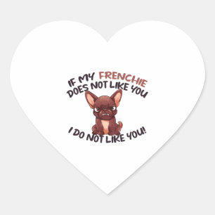 Sticker Cœur Français en colère (chocolat) - Design unique