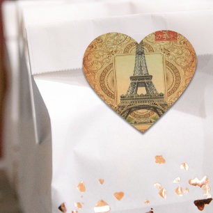 Sticker Cœur francais moderne vintage paris tour eiffel