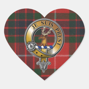 Sticker Cœur Fraser Lovat Tartan & Badge