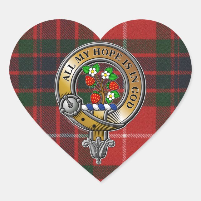 Sticker Cœur Fraser Tartan & Badge (Devant)