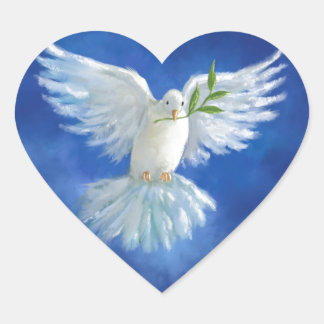 Sticker Cœur Freedom Dove, paix sur terre