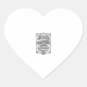 Sticker Cœur Fréquence d'onde sonore Jésus Fréquence d'onde son