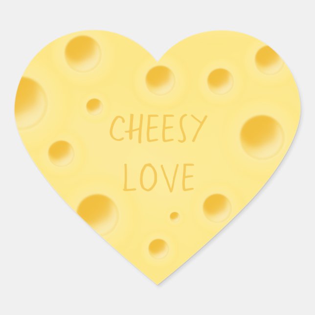 Sticker Cœur Fromage suisse "Cheesy Love" (Devant)