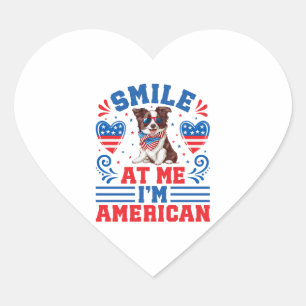 Sticker Cœur Frontière patriotique Collie Chien pour 4 juillet