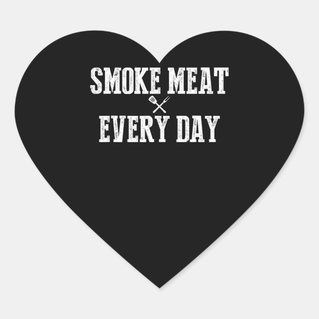 Sticker Cœur Funny Bbq Smoker Accessoire Pitmaster Papa Grillin (Devant)
