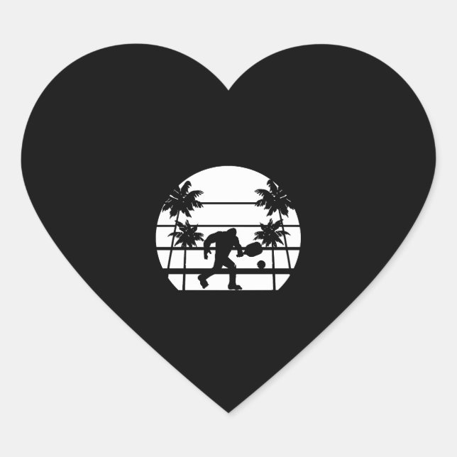 Sticker Cœur Funny Bigfoot Pickleball (Devant)