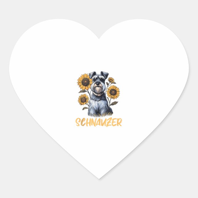 Sticker Cœur Funny Chien Schnauzer (Devant)