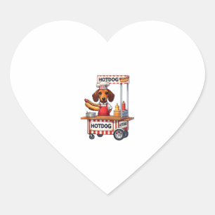 Sticker Cœur Funny Dachshund Chien Hotdog Sandwich Weenie Sauci