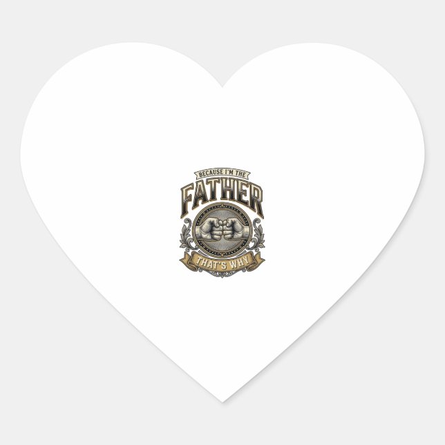 Sticker Cœur Funny Father Fist Bump Vintage Engraving Shirt Des (Devant)