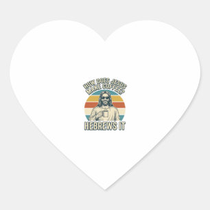 Sticker Cœur Funny Jésus Café Vintage Gravure Chemise Design_