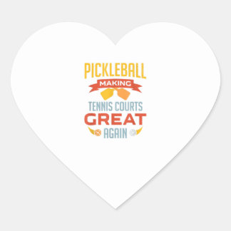 Sticker Cœur funny pickleball making courts