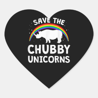 Sticker Cœur Funny Save Chubby Unicorns Rhino Lover Venin
