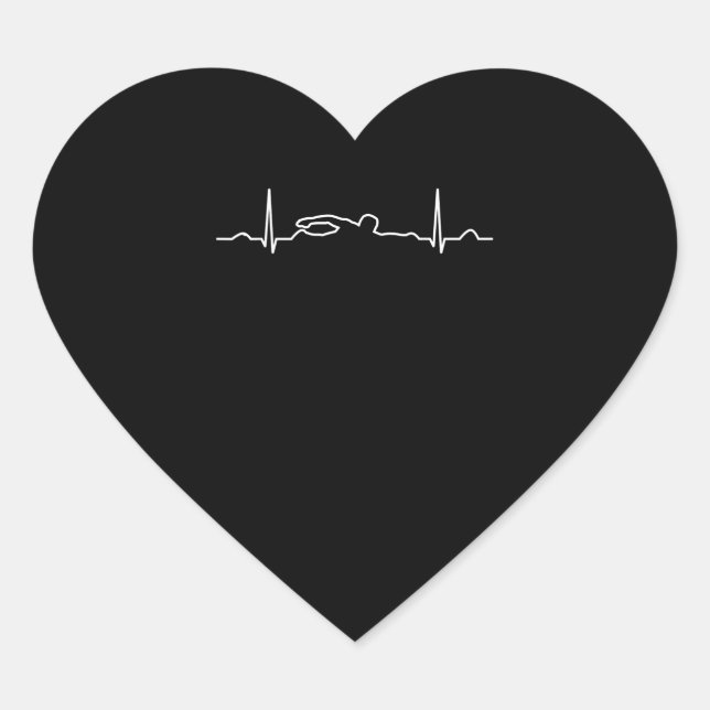 Sticker Cœur Funny Swimmer Heartbeat Apparel (Devant)