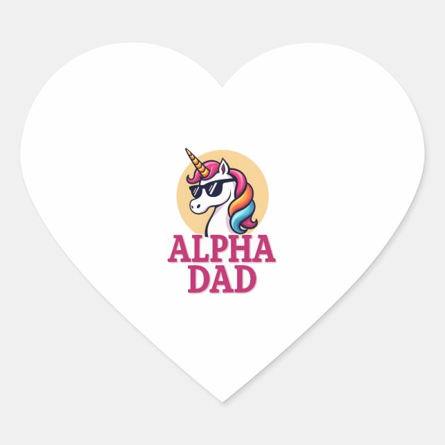 Sticker Cœur Funny Unicorn Dad Laufey Men Father's Day Christma (Devant)