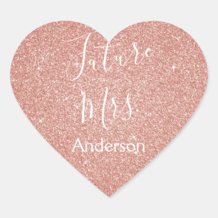 Sticker Cœur Future Fête de la mariée de Gold de Mme Pink Rose