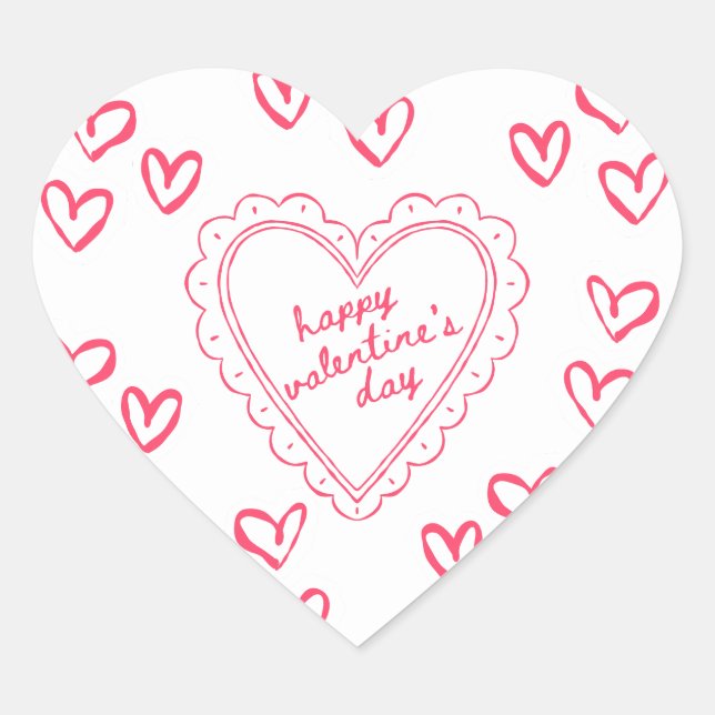 Sticker Cœur Galentine’s Day Valentine Girly Invitation (Devant)