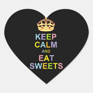 Sticker Cœur Gardez le calme et mangez des sucreries
