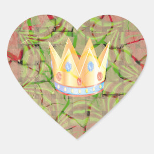Sticker Cœur Gardez-le simple : Cracked Earth Royal Clarity Art