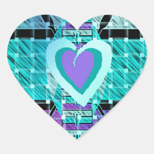 Sticker Cœur Gardez-le simple : Cyan Heart & Clarity Art Motif