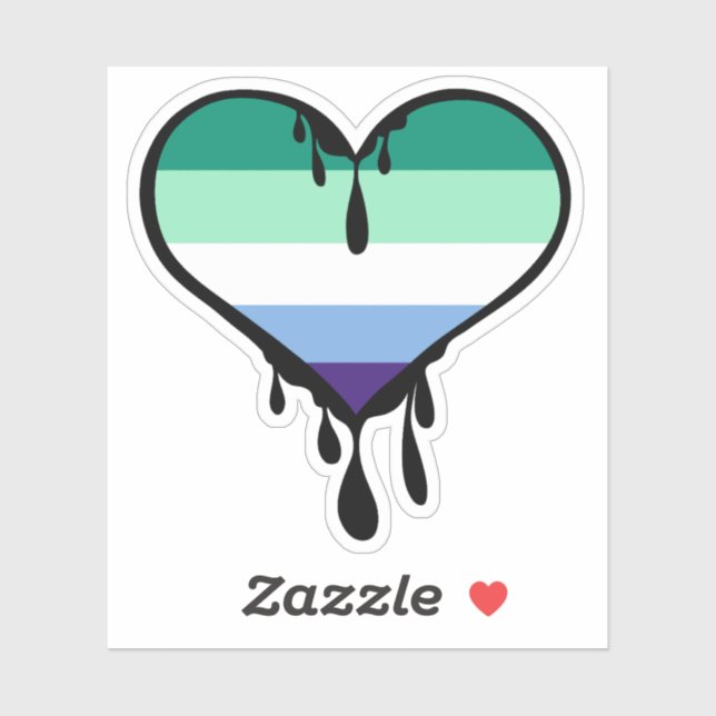Sticker Coeur gay pride (Feuille)