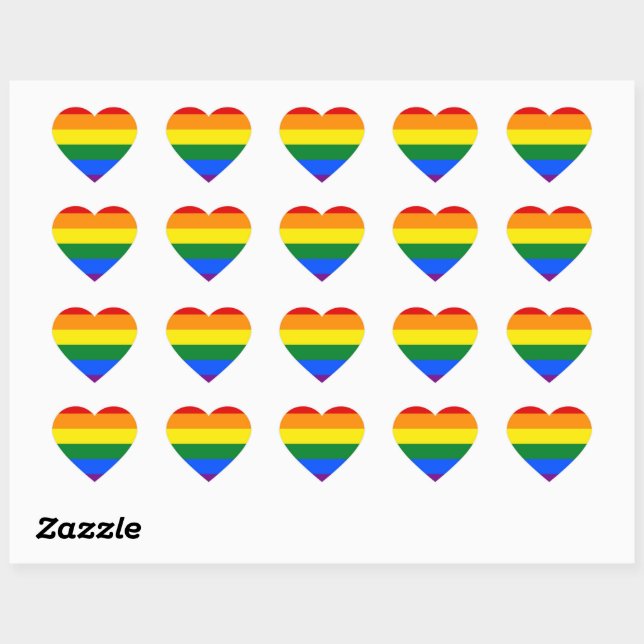 Sticker Cœur Gay pride LGBTQIA+ en forme de coeur (Feuille)