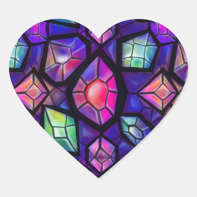 Sticker Cœur Gemmes mystiques (Devant)